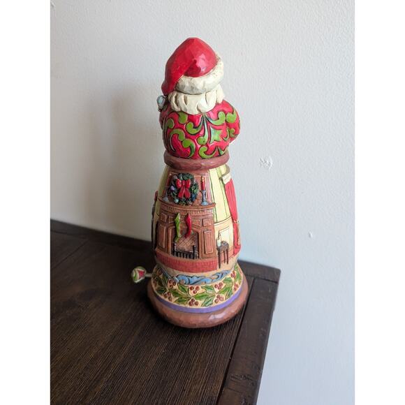 Jim Shore All Is Merry and Bright #4044666 Rotating Musical Santa Deck the Halls - Picture 3 of 6